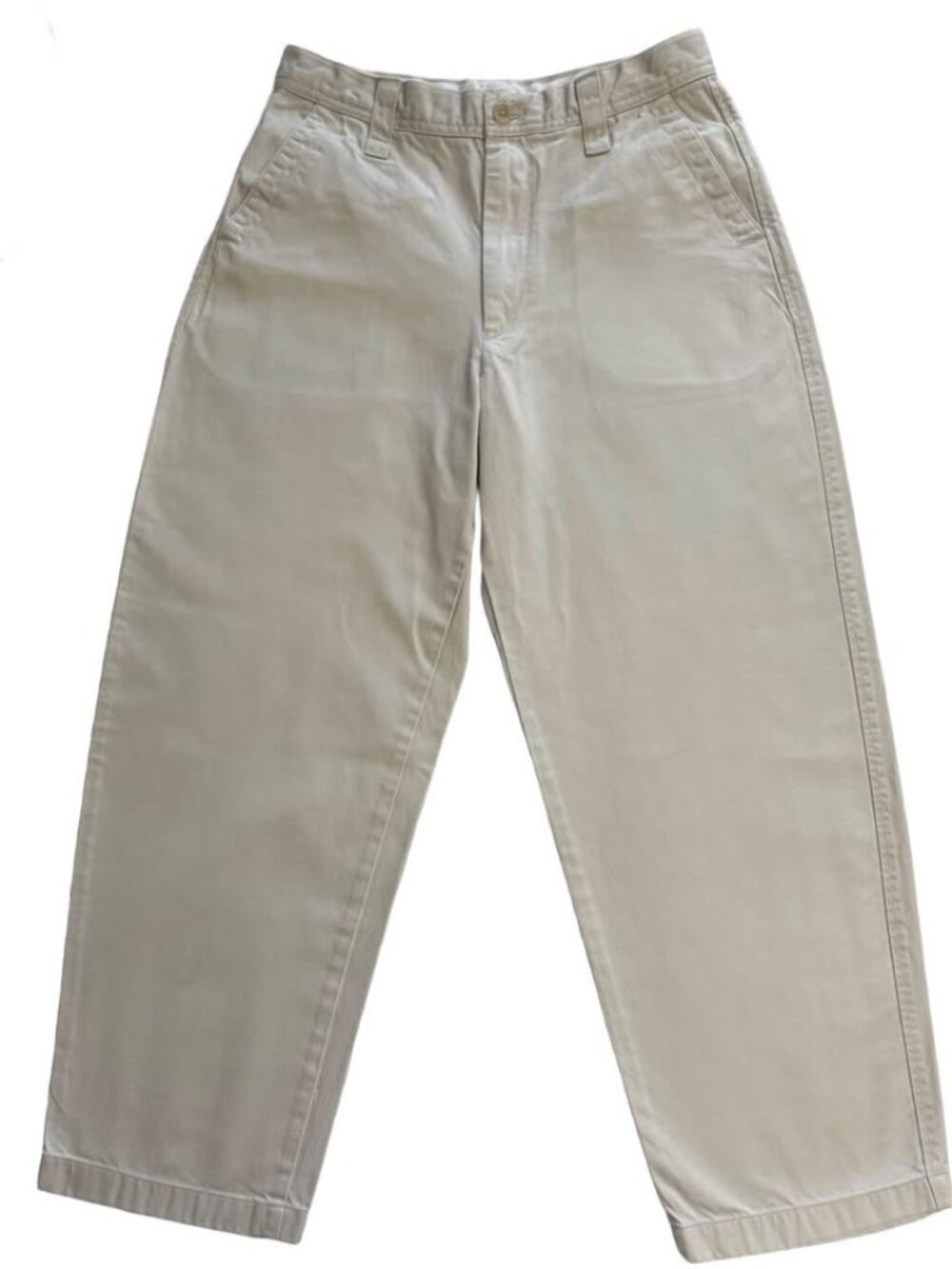 Uniqlo Wide Leg Chino Pants Cream Beige Waist 30 Like New